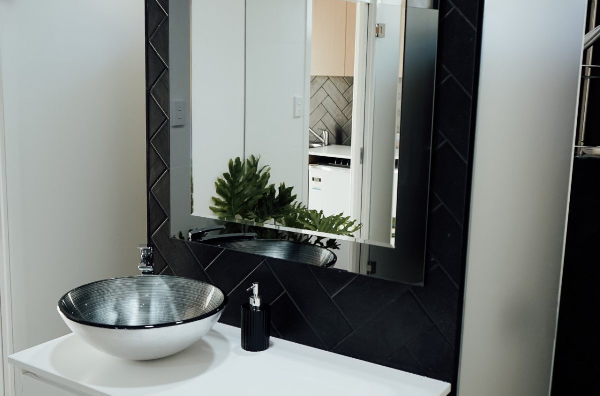 stunning small bathroom renovation black and white sink