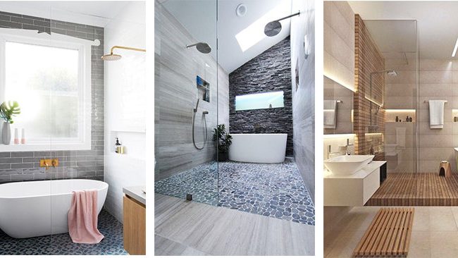 Three modern bathroom designs which feature a free standing bath