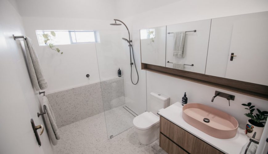 small bathroom renovation in perth with marble floor and shower
