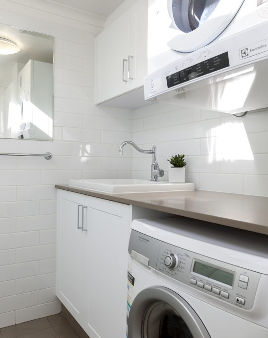 Perth leading laundry renovation with washing machine and dryer