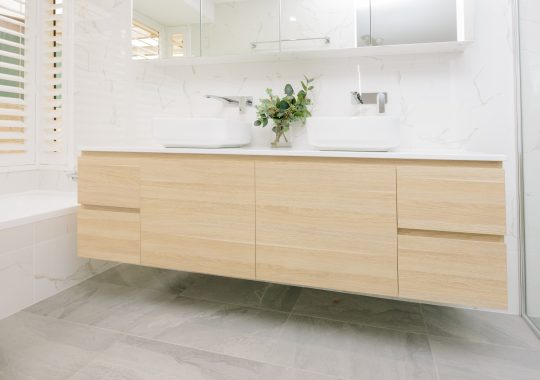 double sinks in a modern bathroom