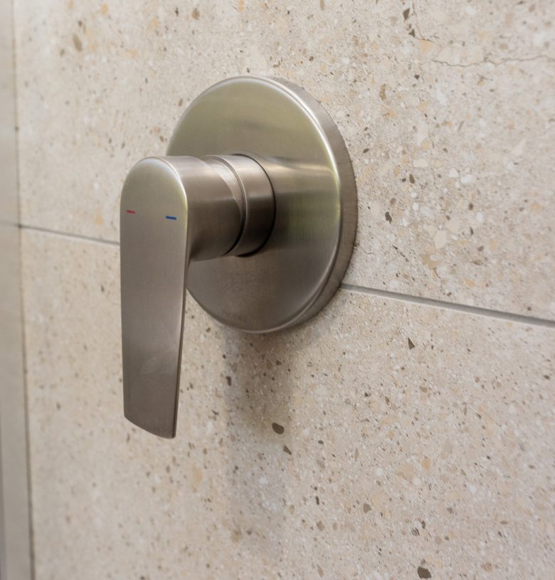 Lever tap in renovated bathroom by WA Assett